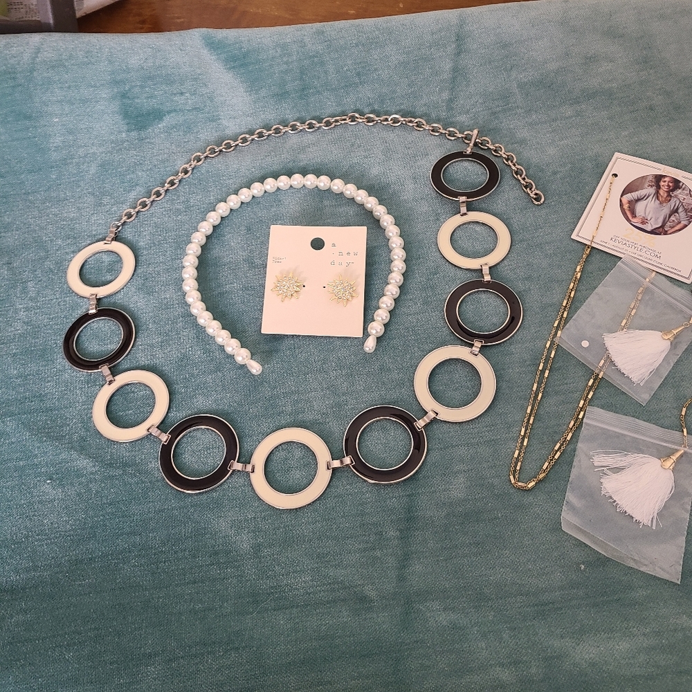 Jewelry Bundle Earrings Headband Belt Necklace